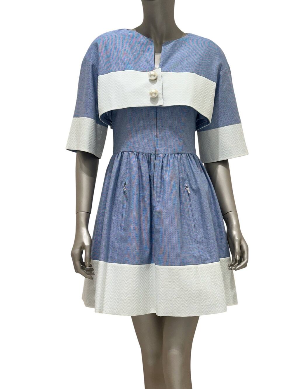 Chanel Blue Dress with Cape – Spring 2013 Collection – Sz. 36